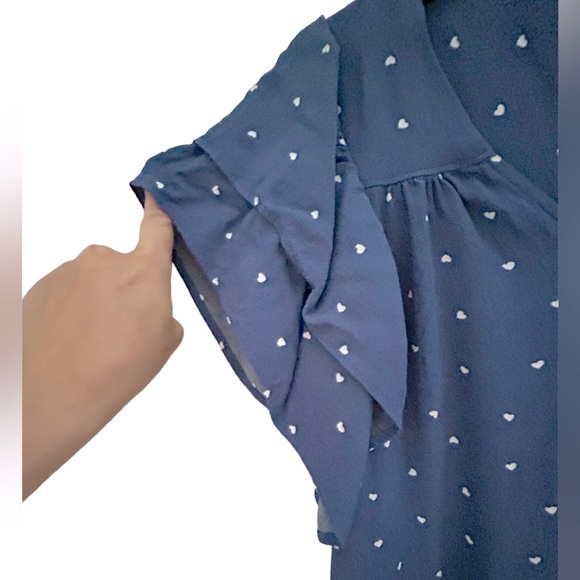 LOFT
Heart Tie Neck Flutter Sleeve Top - Picture 6 of 10